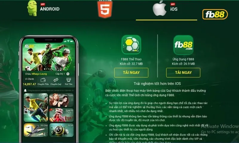 Download app FB88 trên IOS